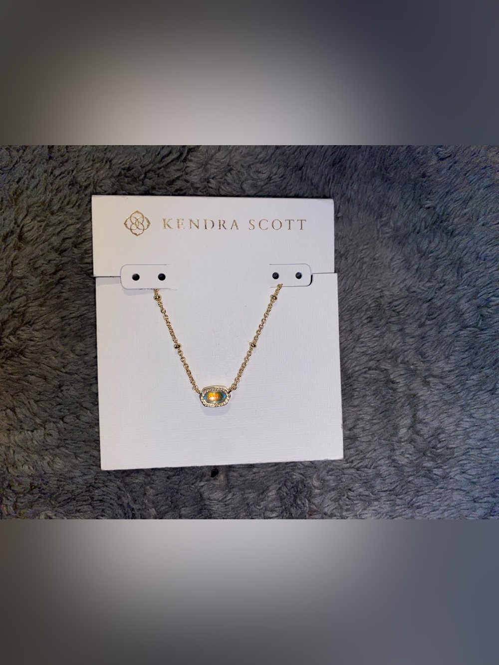 Kendra Scott Mini Elisa Gold Satellite Short Pendant Necklace in Dichroic Glass